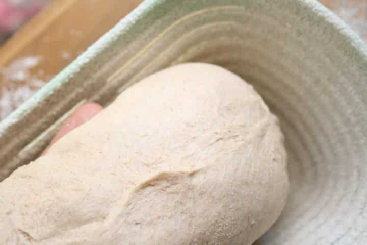 הנחת הבצק בסלסלה לתפיחה שניה